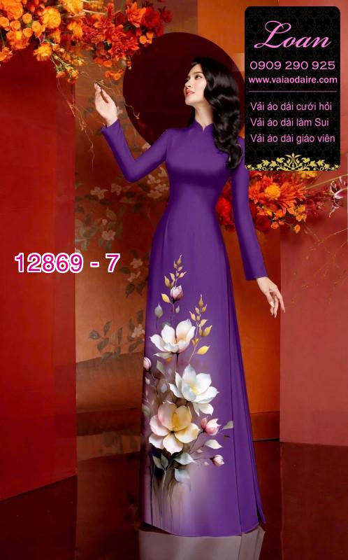 Vải áo dài hoa in 3D