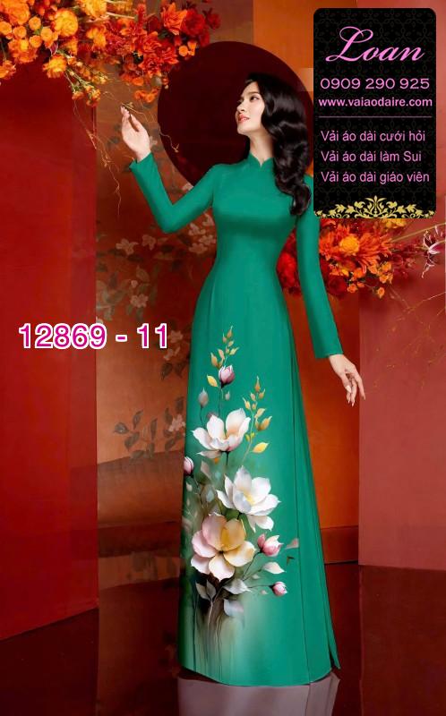 Vải áo dài hoa in 3D