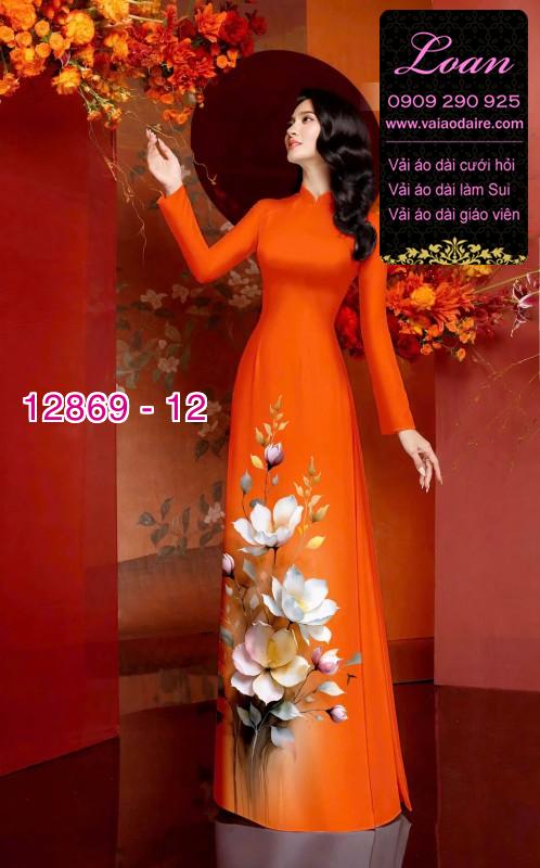 Vải áo dài hoa in 3D
