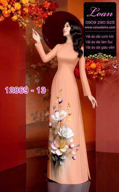 Vải áo dài hoa in 3D
