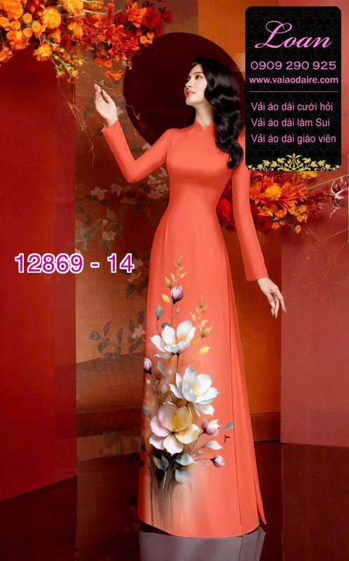 Vải áo dài hoa in 3D