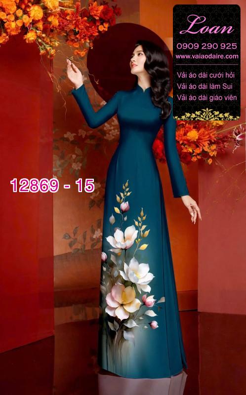 Vải áo dài hoa in 3D