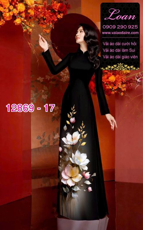 Vải áo dài hoa in 3D