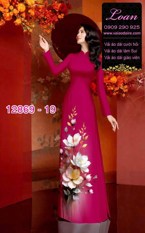 Vải áo dài hoa in 3D