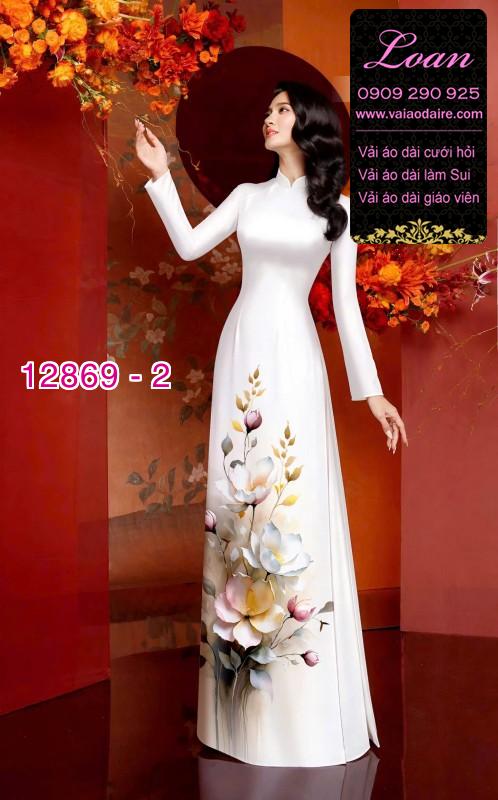 Vải áo dài hoa in 3D
