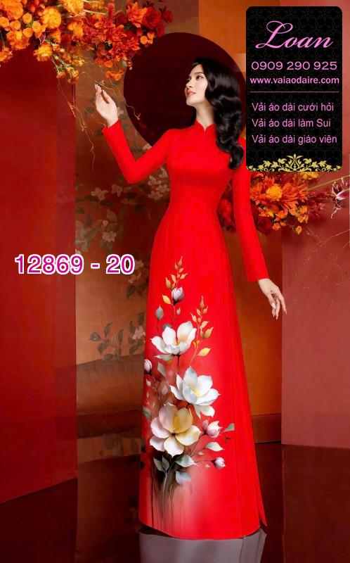Vải áo dài hoa in 3D
