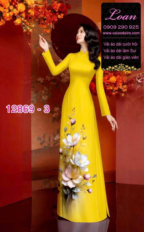Vải áo dài hoa in 3D