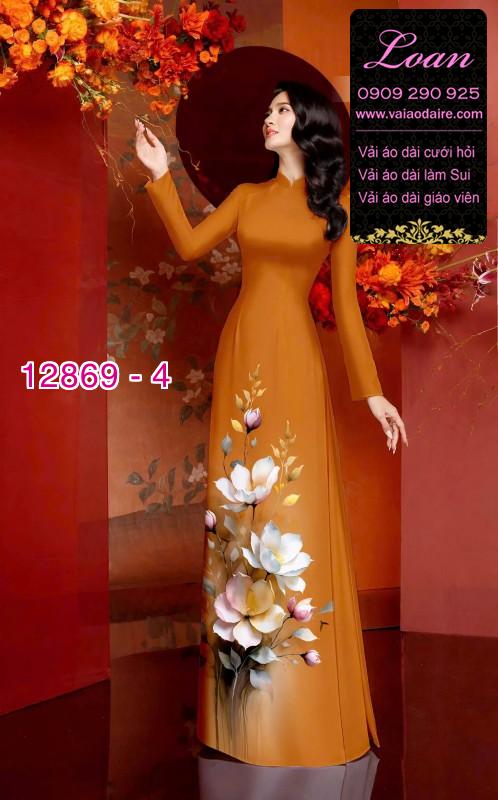 Vải áo dài hoa in 3D