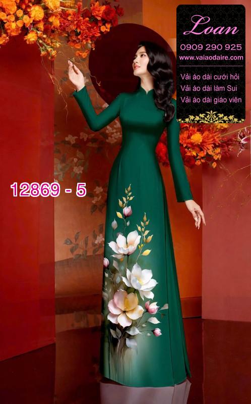 Vải áo dài hoa in 3D