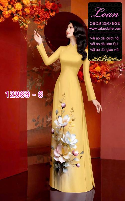 Vải áo dài hoa in 3D