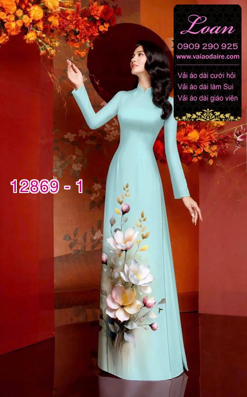 Vải áo dài hoa in 3D