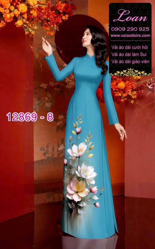 Vải áo dài hoa in 3D