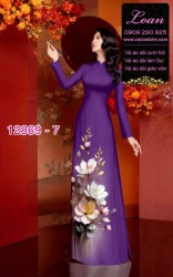 Vải áo dài hoa in 3D