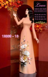 Vải áo dài hoa in 3D