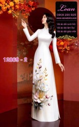 Vải áo dài hoa in 3D