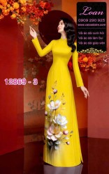 Vải áo dài hoa in 3D
