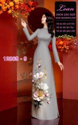 Vải áo dài hoa in 3D