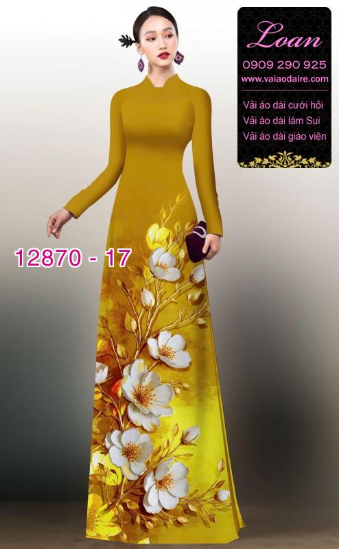 Vải áo dài hoa in 3D