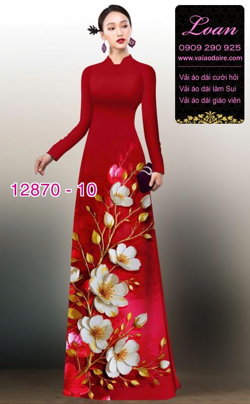 Vải áo dài hoa in 3D