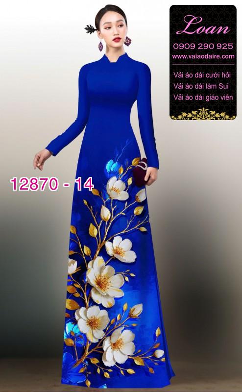 Vải áo dài hoa in 3D