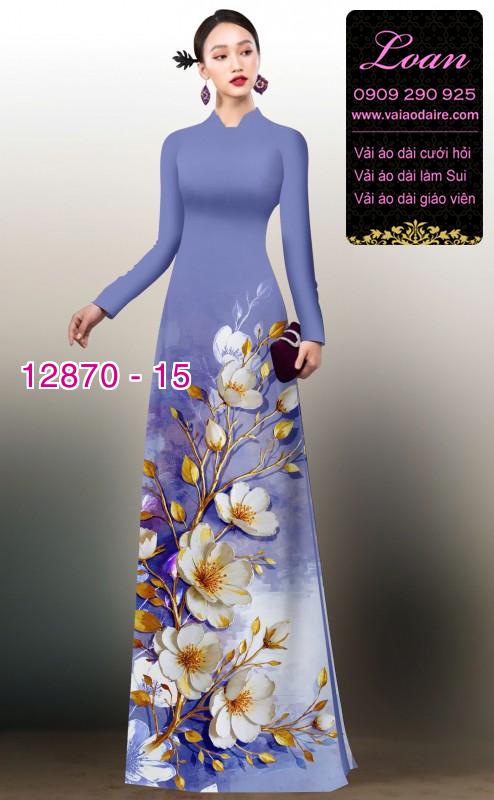 Vải áo dài hoa in 3D