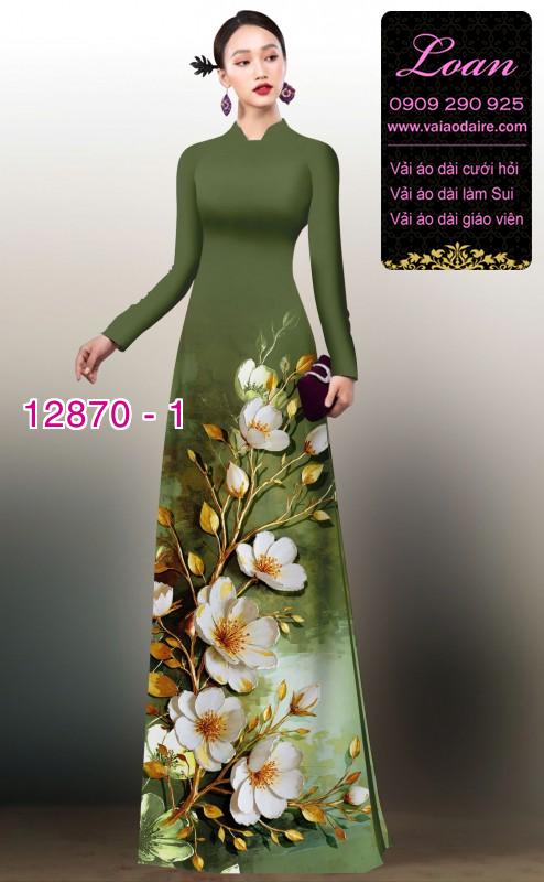 Vải áo dài hoa in 3D