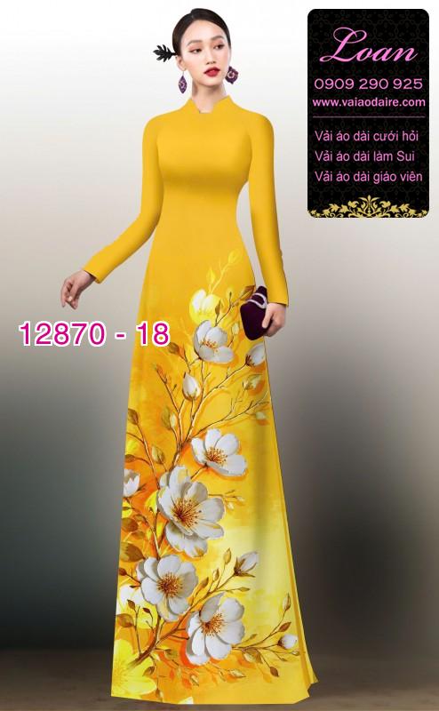 Vải áo dài hoa in 3D