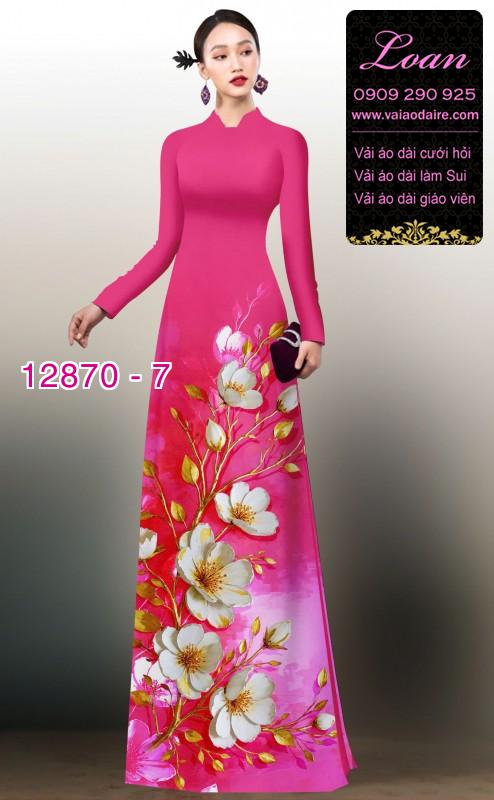 Vải áo dài hoa in 3D