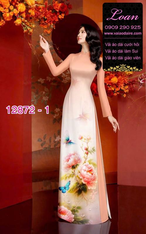 Vải áo dài hoa in 3D