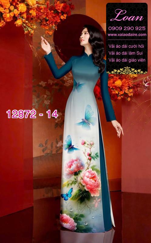 Vải áo dài hoa in 3D
