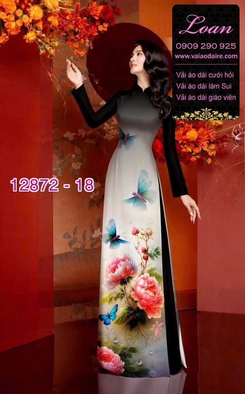 Vải áo dài hoa in 3D