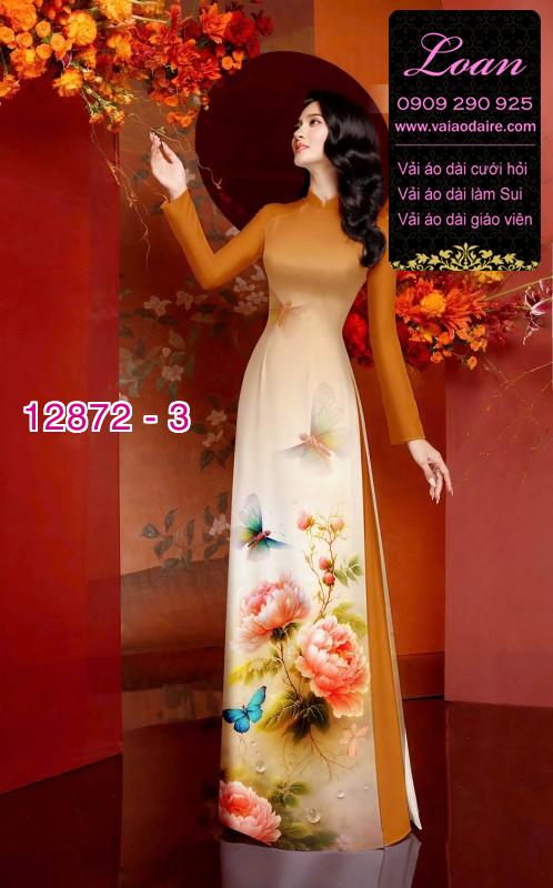Vải áo dài hoa in 3D