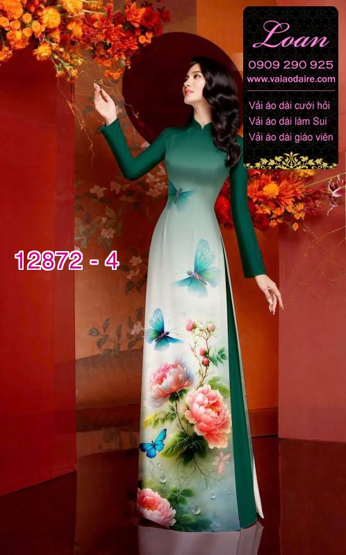 Vải áo dài hoa in 3D