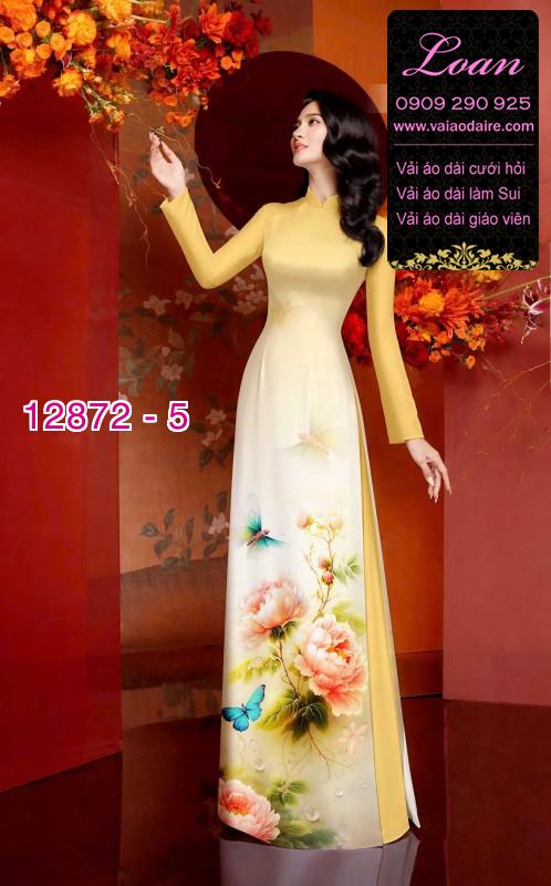 Vải áo dài hoa in 3D