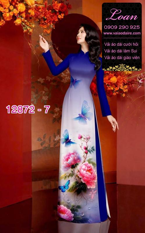 Vải áo dài hoa in 3D