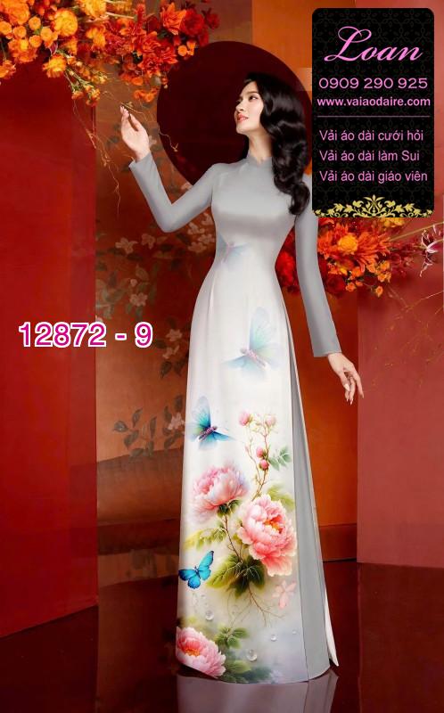 Vải áo dài hoa in 3D