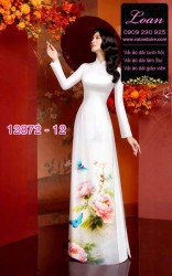 Vải áo dài hoa in 3D