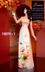 Vải áo dài hoa in 3D