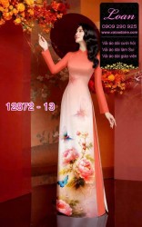 Vải áo dài hoa in 3D