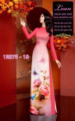 Vải áo dài hoa in 3D