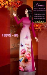 Vải áo dài hoa in 3D