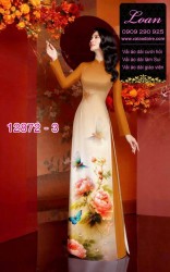 Vải áo dài hoa in 3D
