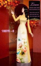 Vải áo dài hoa in 3D