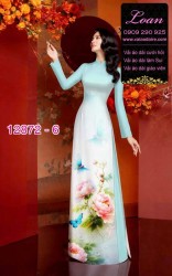 Vải áo dài hoa in 3D