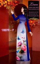 Vải áo dài hoa in 3D