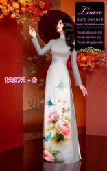 Vải áo dài hoa in 3D