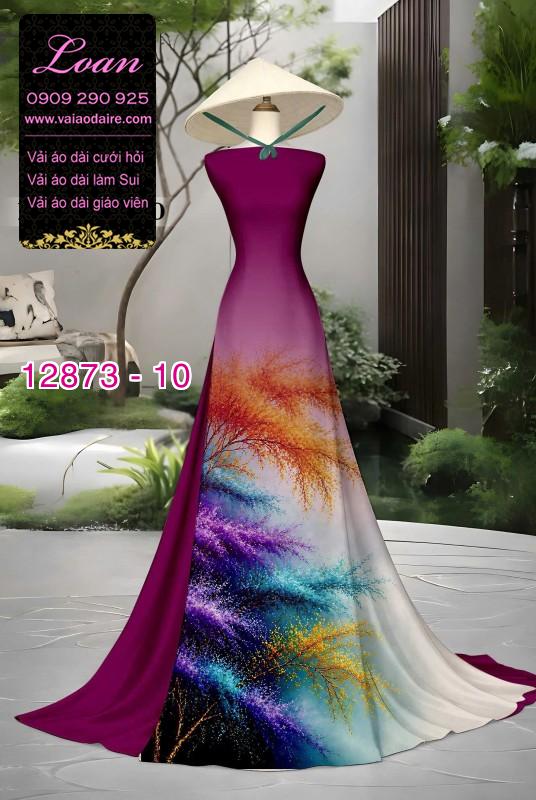 Vải áo dài hoa in 3D