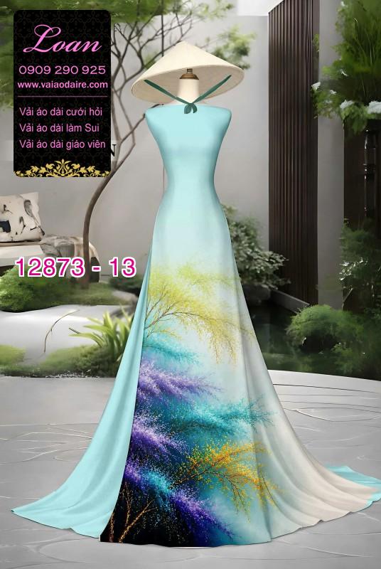Vải áo dài hoa in 3D