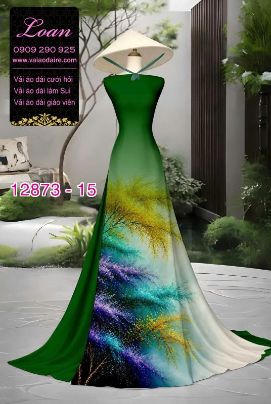 Vải áo dài hoa in 3D