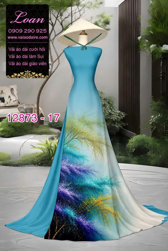 Vải áo dài hoa in 3D